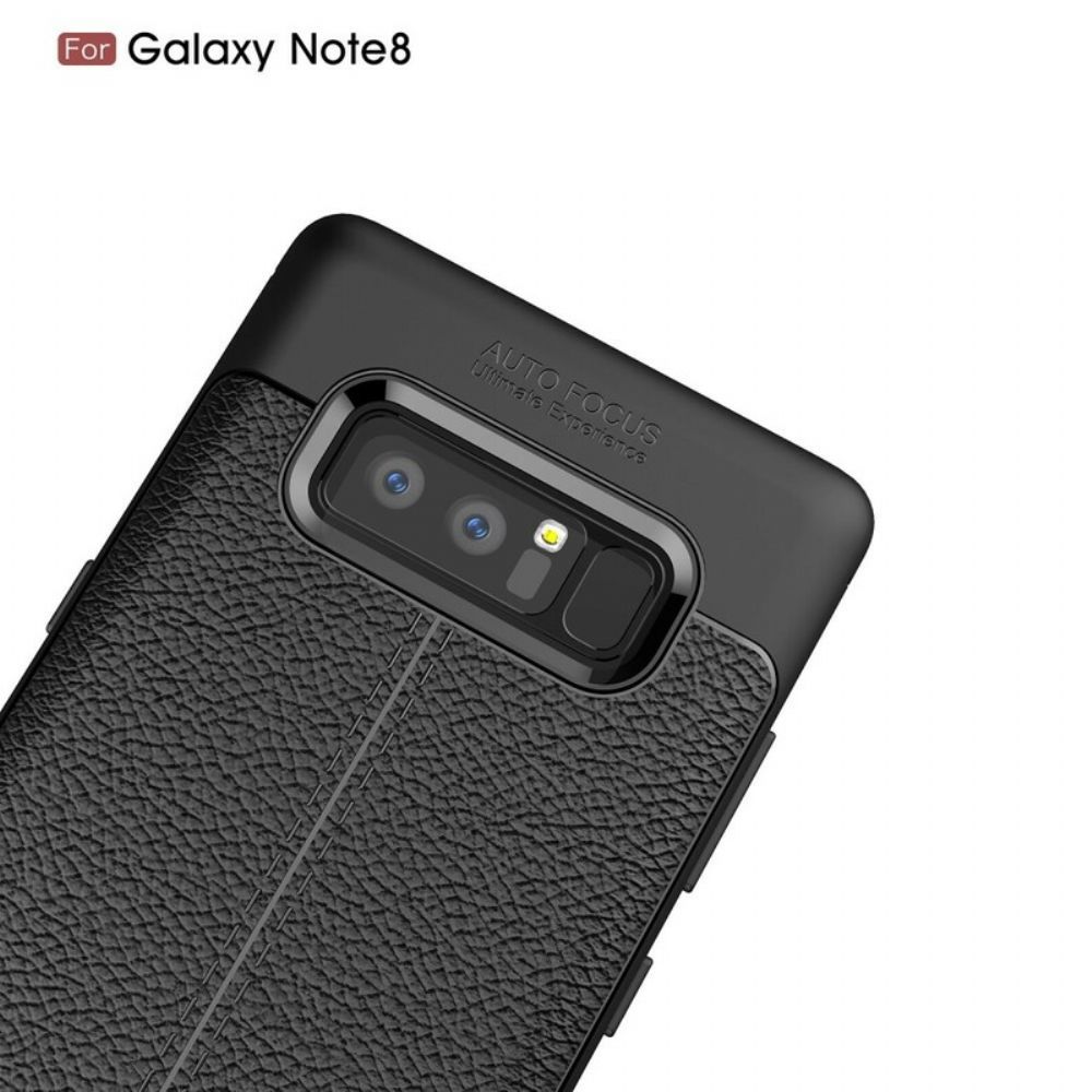 Telefoonhoesje voor Samsung Galaxy Note 8 Dubbele Lijn Litchi Leder Effect