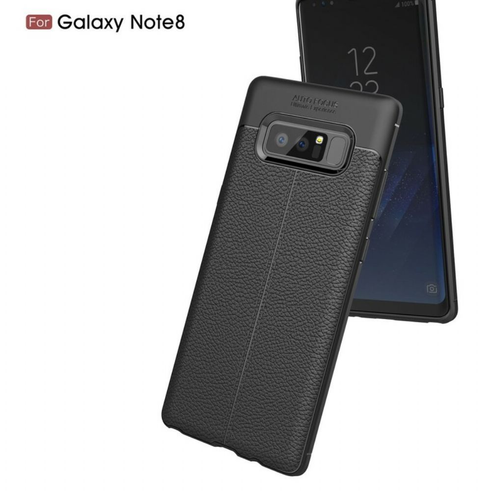 Telefoonhoesje voor Samsung Galaxy Note 8 Dubbele Lijn Litchi Leder Effect