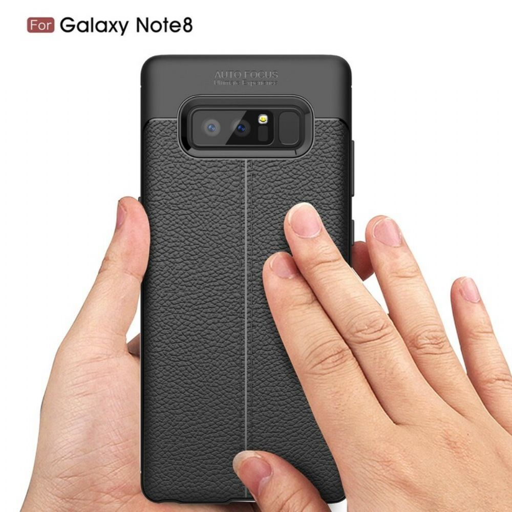 Telefoonhoesje voor Samsung Galaxy Note 8 Dubbele Lijn Litchi Leder Effect