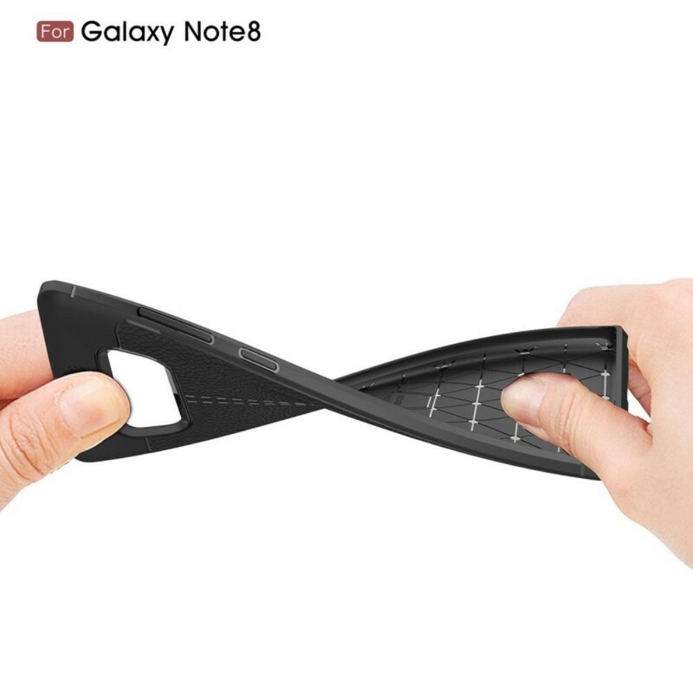 Telefoonhoesje voor Samsung Galaxy Note 8 Dubbele Lijn Litchi Leder Effect