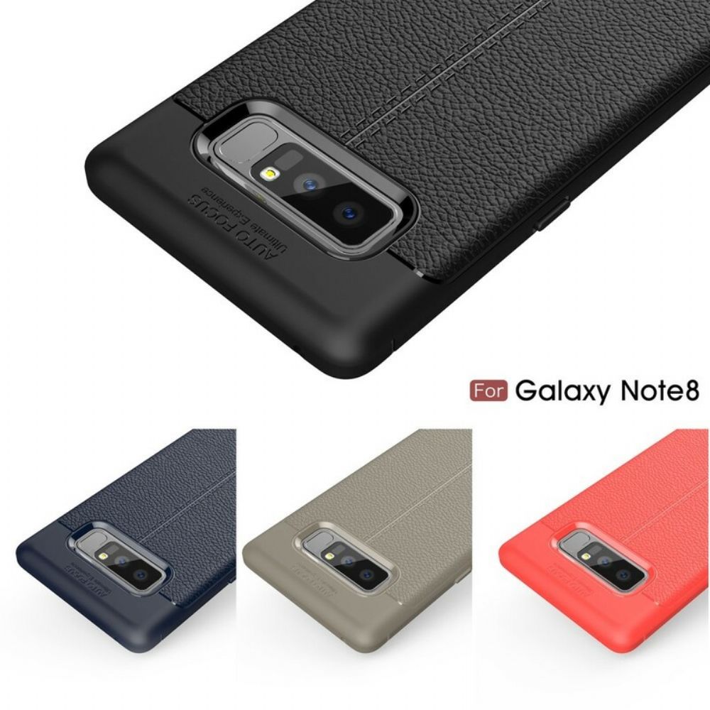 Telefoonhoesje voor Samsung Galaxy Note 8 Dubbele Lijn Litchi Leder Effect