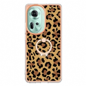 Cover Hoesje Oppo Reno 11 5g Telefoonhoesje Ringhouder Met Luipaardprint