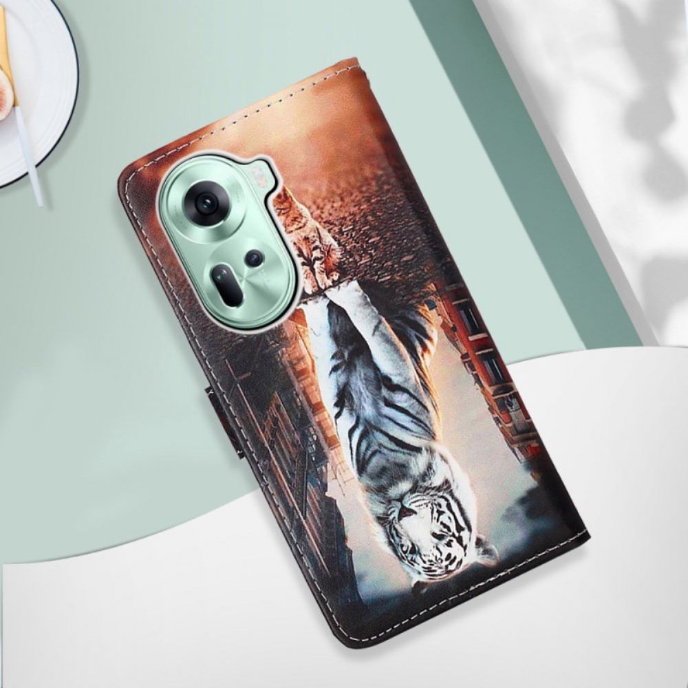 Flip Case Leren Oppo Reno 11 5g Kittendroom