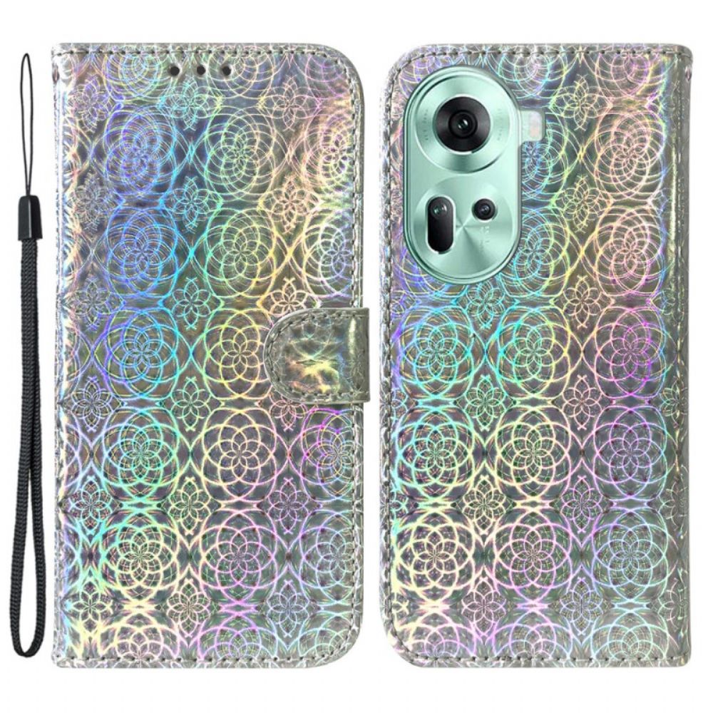 Folio-hoesje Oppo Reno 11 5g Disco-stijl Met Bandjes