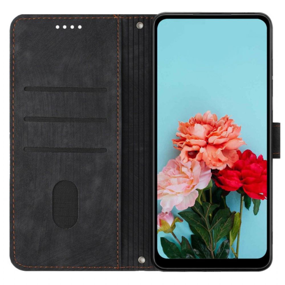 Folio-hoesje Oppo Reno 11 5g Telefoonhoesje Designlijnen Met Riem