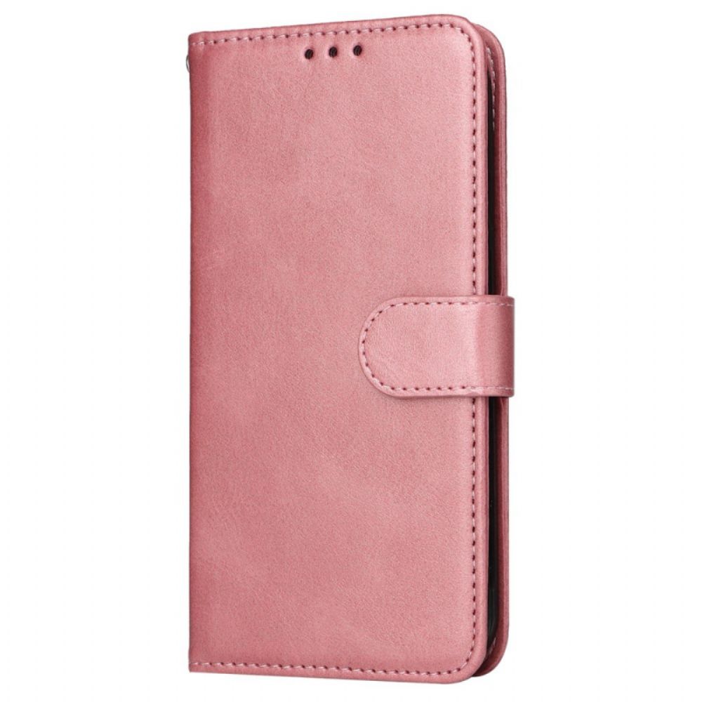 Folio-hoesje Oppo Reno 11 5g Telefoonhoesje Effen Leereffect Met Riem