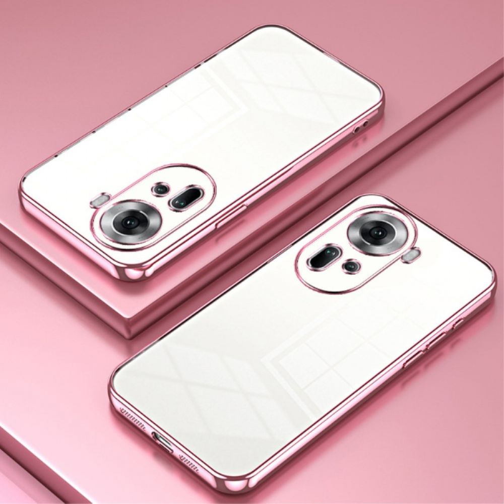 Hoesje Voor Oppo Reno 11 5g Transparante Metalen Randen