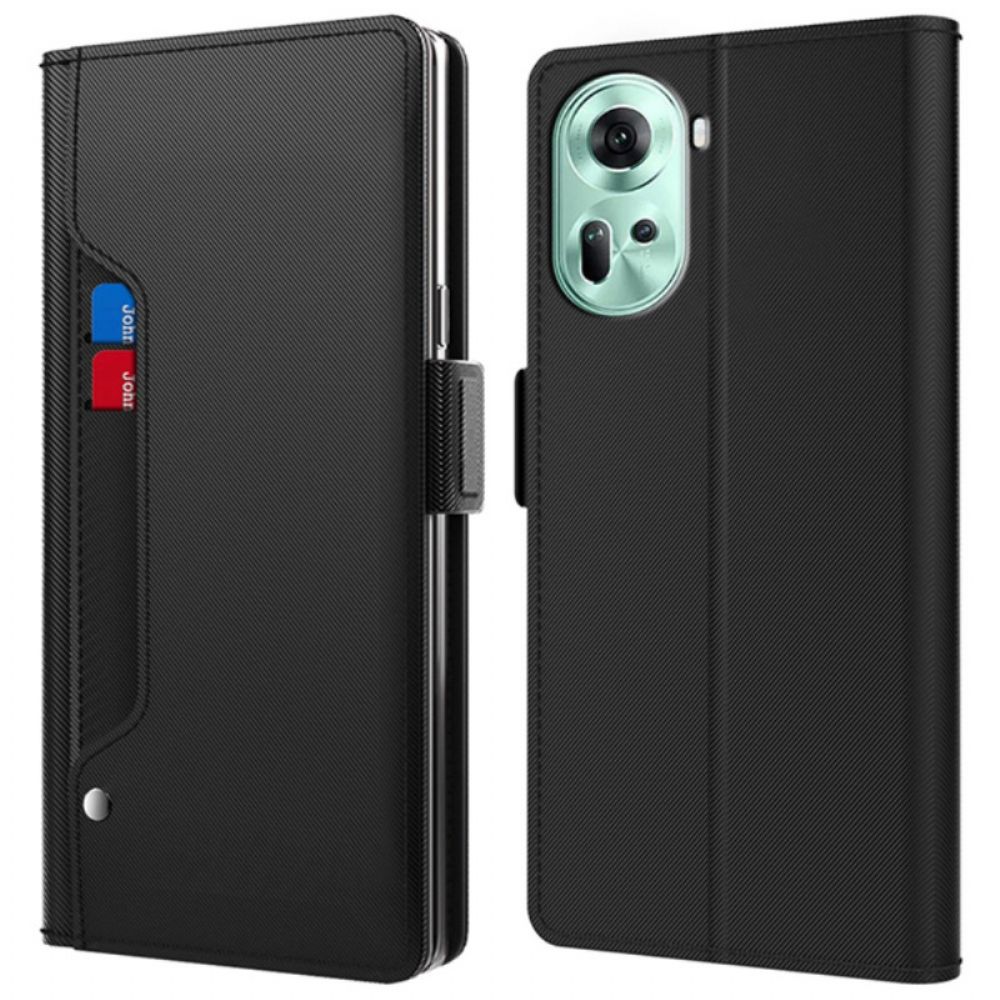 Leren Hoesje Oppo Reno 11 5g Kaarthouder Voorzijde Bescherming Hoesje