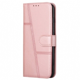 Leren Hoesje Oppo Reno 11 5g Lijnen Bescherming Hoesje