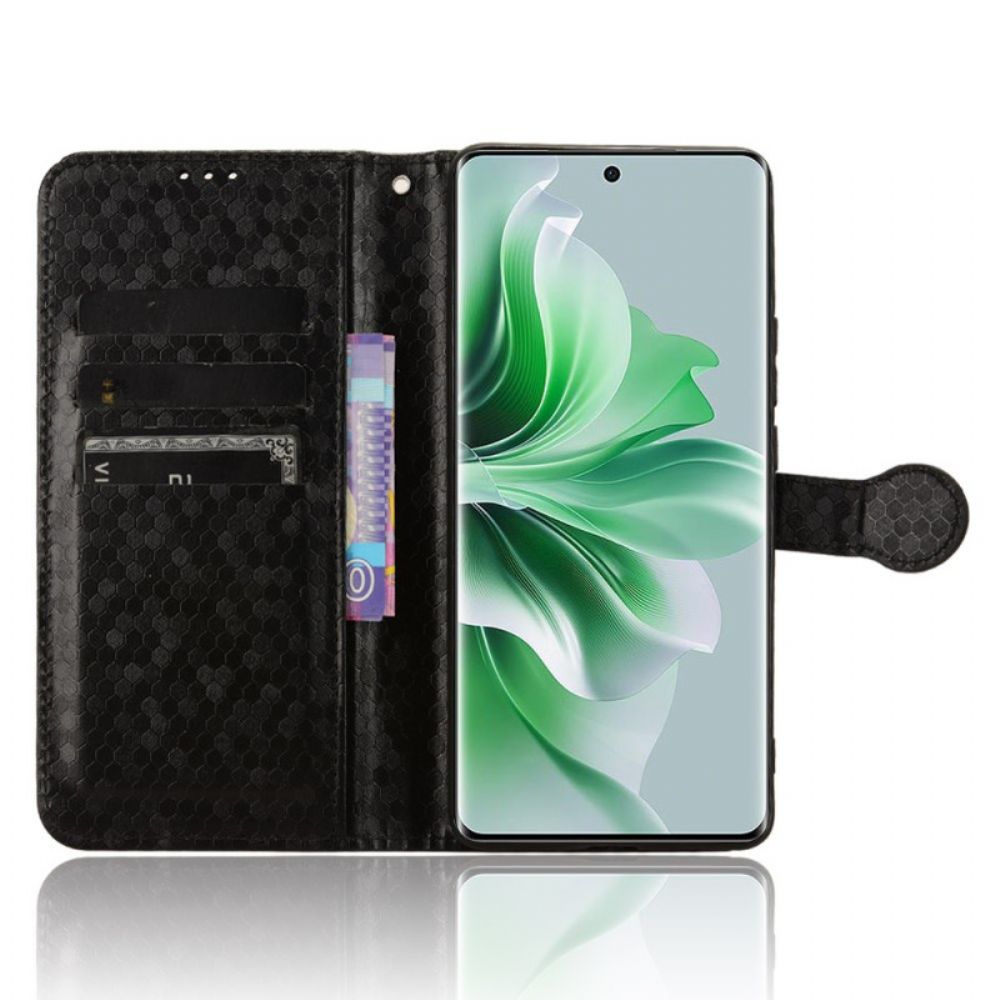 Leren Hoesje Voor Oppo Reno 11 5g Glanzende Stippen Met Bandje