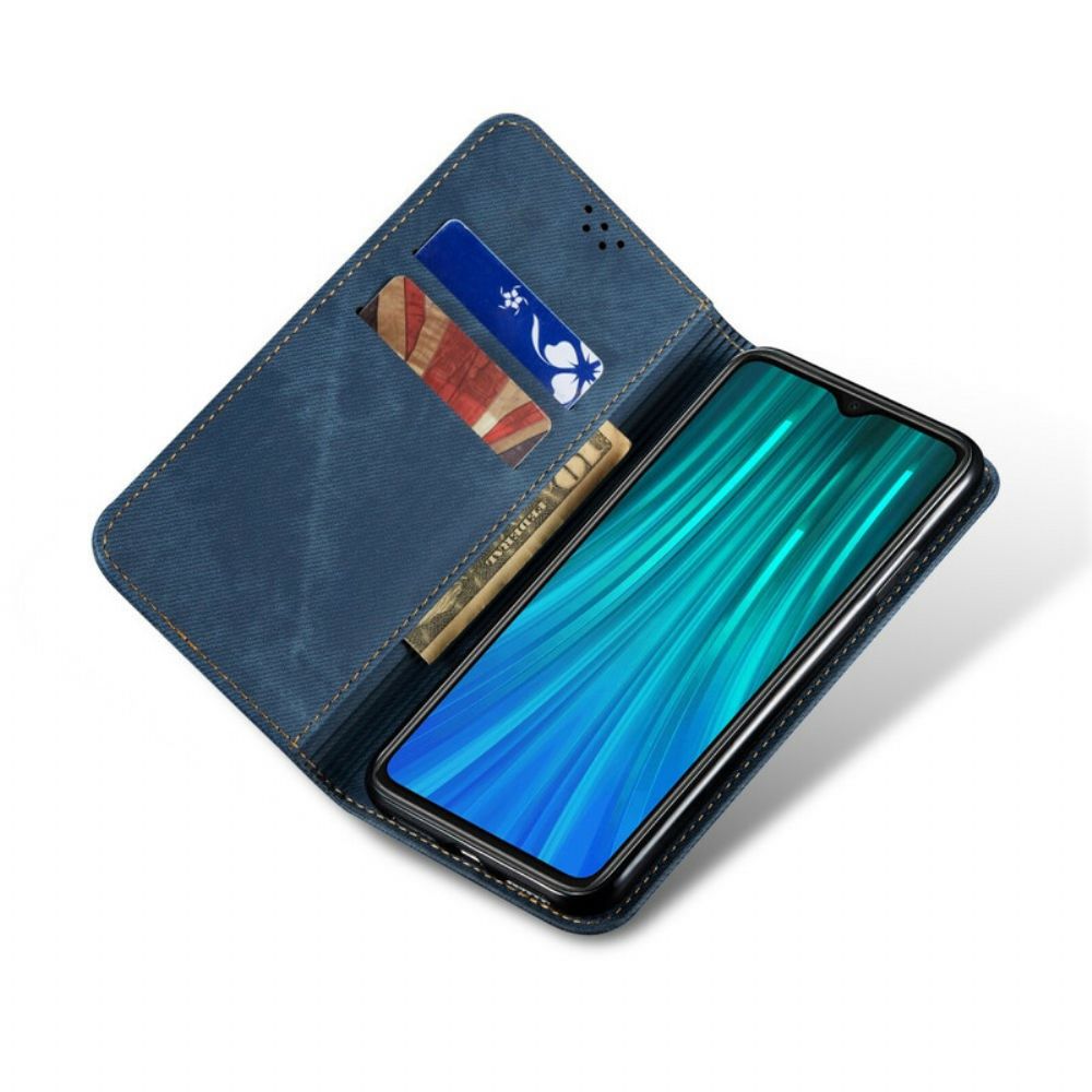 Bescherming Hoesje voor Xiaomi Redmi Note 8 Pro Folio-hoesje Denim Stof