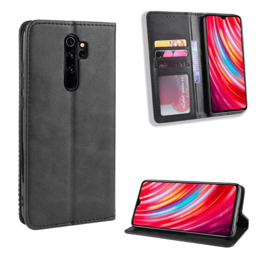 Bescherming Hoesje voor Xiaomi Redmi Note 8 Pro Folio-hoesje Vintage Gestileerd Leereffect