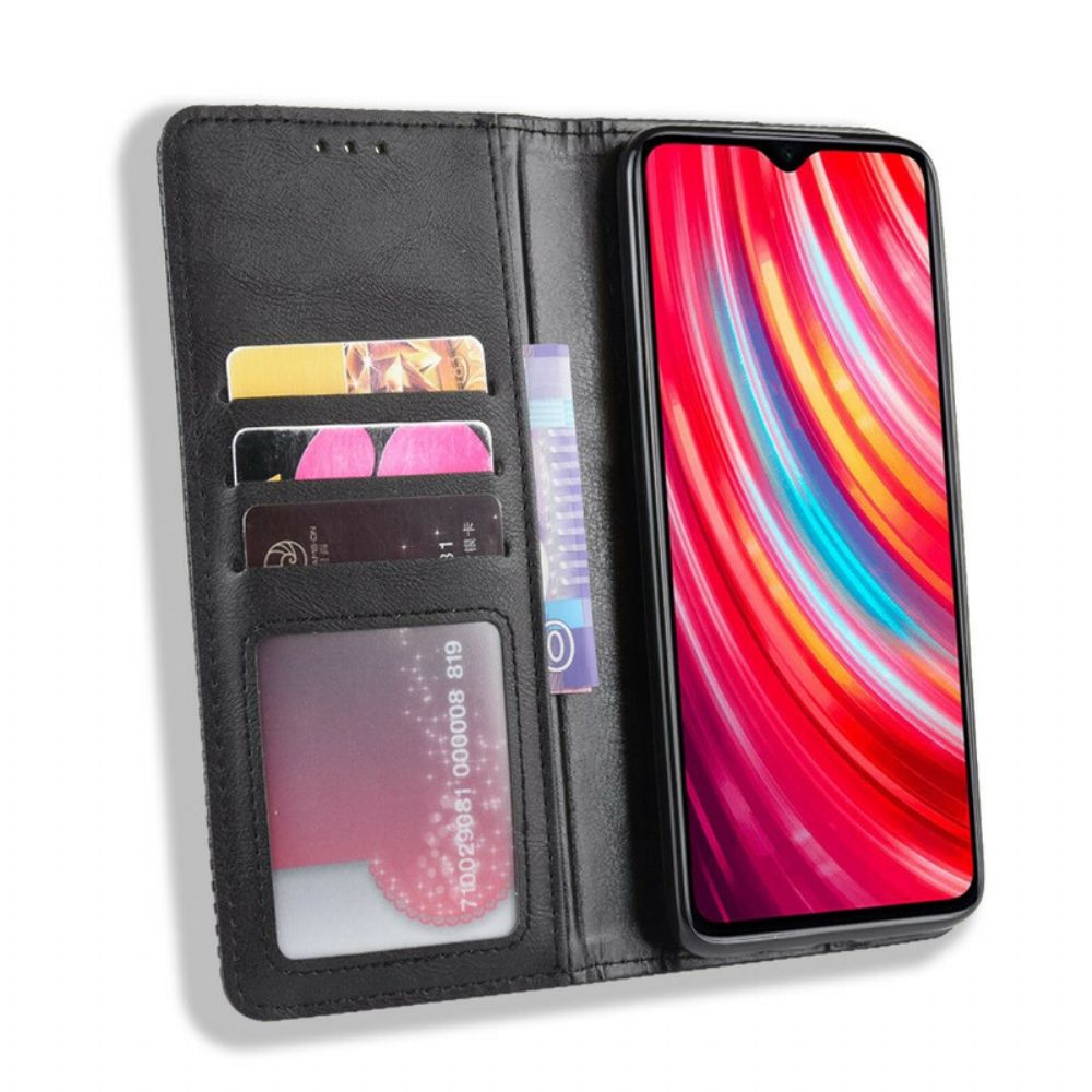 Bescherming Hoesje voor Xiaomi Redmi Note 8 Pro Folio-hoesje Vintage Gestileerd Leereffect