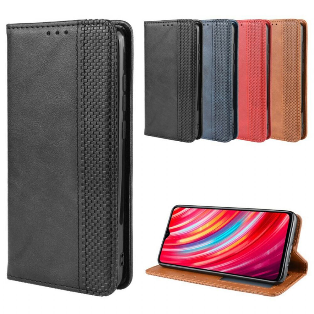 Bescherming Hoesje voor Xiaomi Redmi Note 8 Pro Folio-hoesje Vintage Gestileerd Leereffect