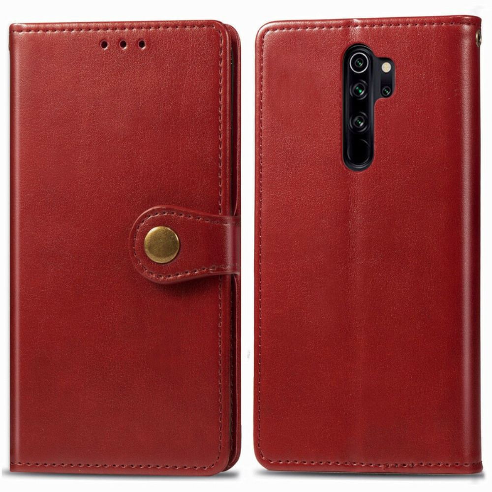 Folio-hoesje voor Xiaomi Redmi Note 8 Pro Kunstleer En Vintage Sluiting