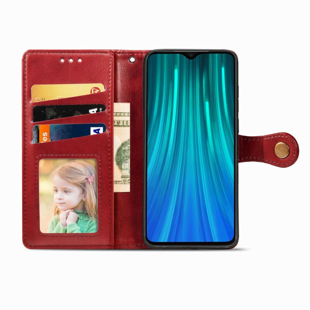 Folio-hoesje voor Xiaomi Redmi Note 8 Pro Kunstleer En Vintage Sluiting