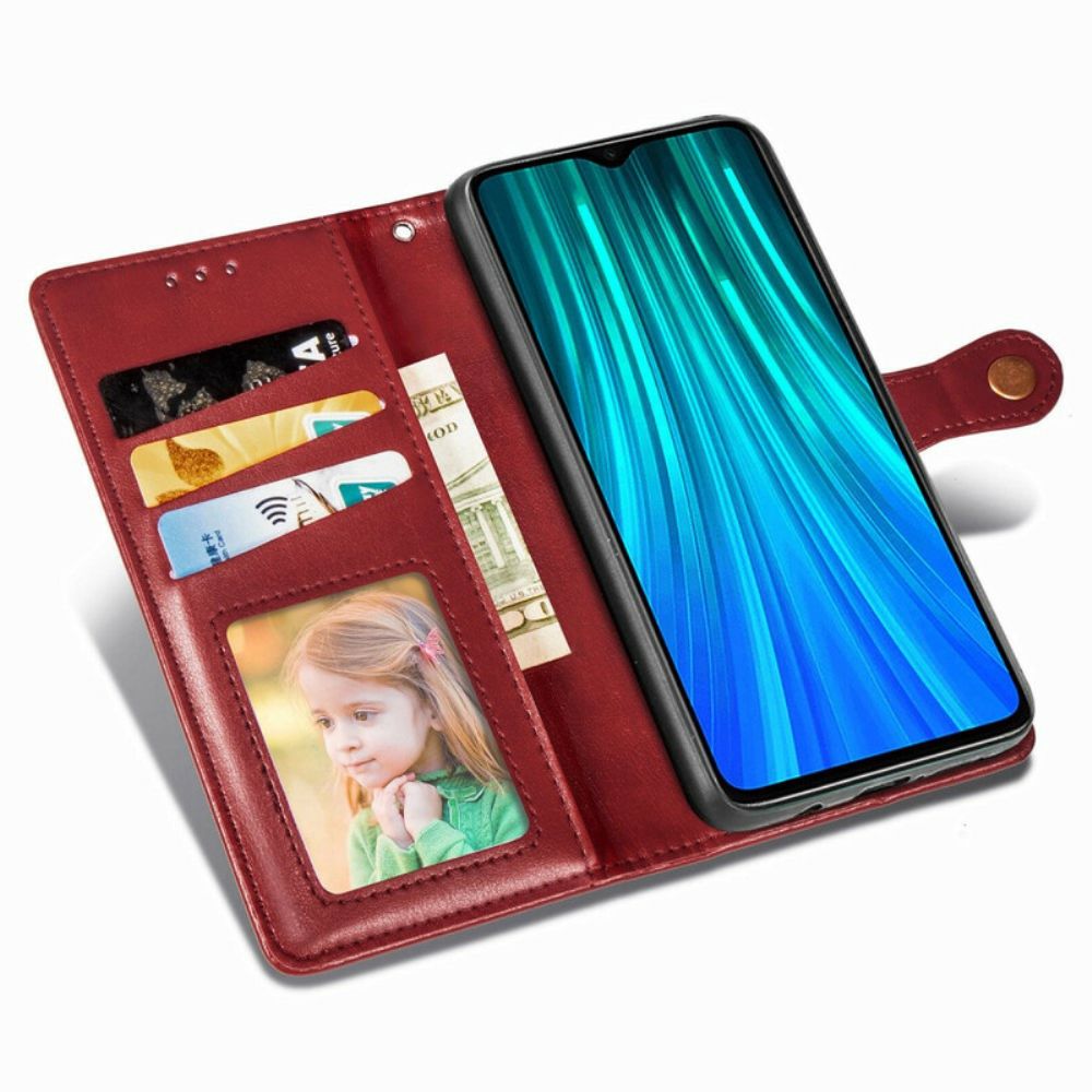 Folio-hoesje voor Xiaomi Redmi Note 8 Pro Kunstleer En Vintage Sluiting