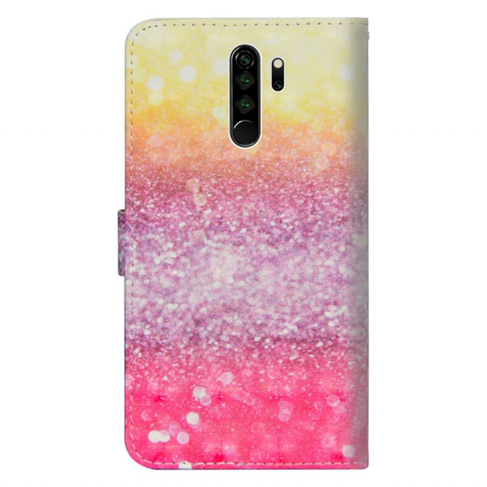 Folio-hoesje voor Xiaomi Redmi Note 8 Pro Magenta Glitterverloop