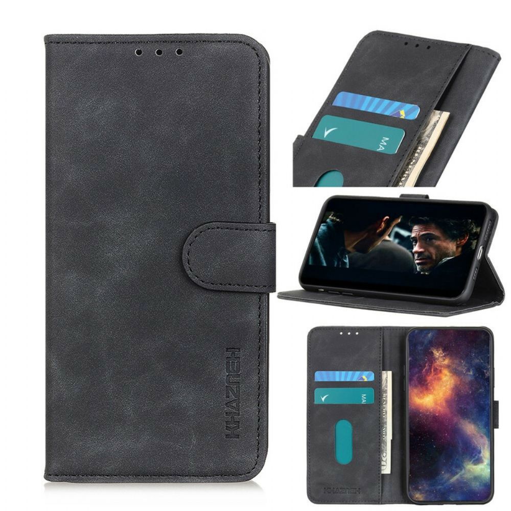 Folio-hoesje voor Xiaomi Redmi Note 8 Pro Mat Vintage Leereffect Khazneh