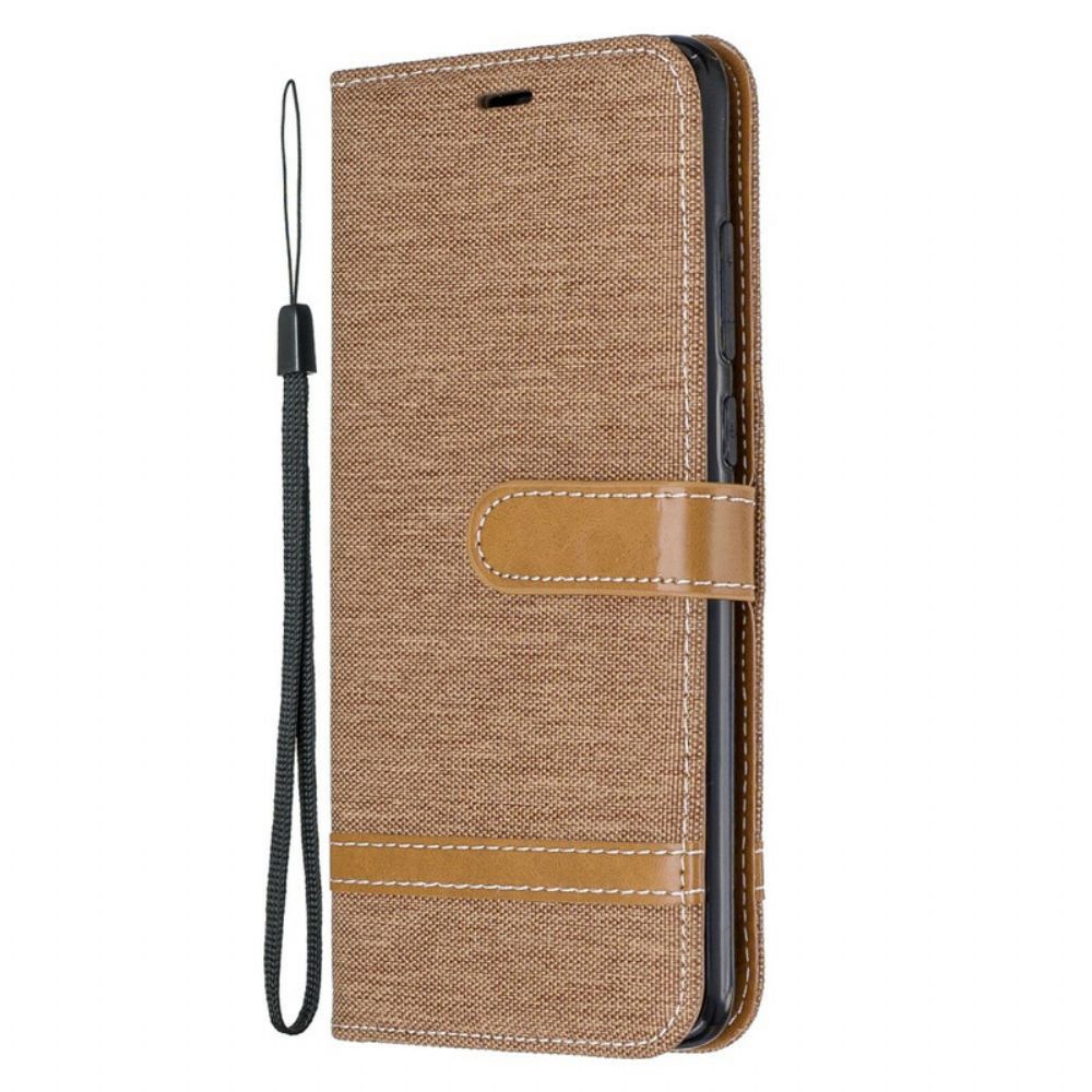 Folio-hoesje voor Xiaomi Redmi Note 8 Pro Met Ketting Band Met Stof En Leereffect