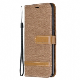 Folio-hoesje voor Xiaomi Redmi Note 8 Pro Met Ketting Band Met Stof En Leereffect