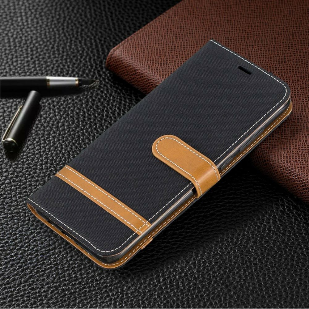 Folio-hoesje voor Xiaomi Redmi Note 8 Pro Met Ketting Band Met Stof En Leereffect