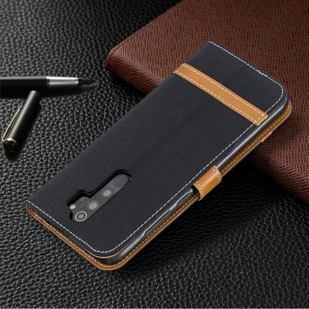 Folio-hoesje voor Xiaomi Redmi Note 8 Pro Met Ketting Band Met Stof En Leereffect