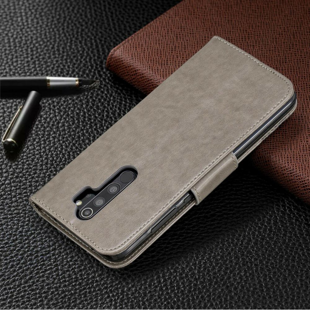 Folio-hoesje voor Xiaomi Redmi Note 8 Pro Met Ketting Bandje Met Vlinderprint