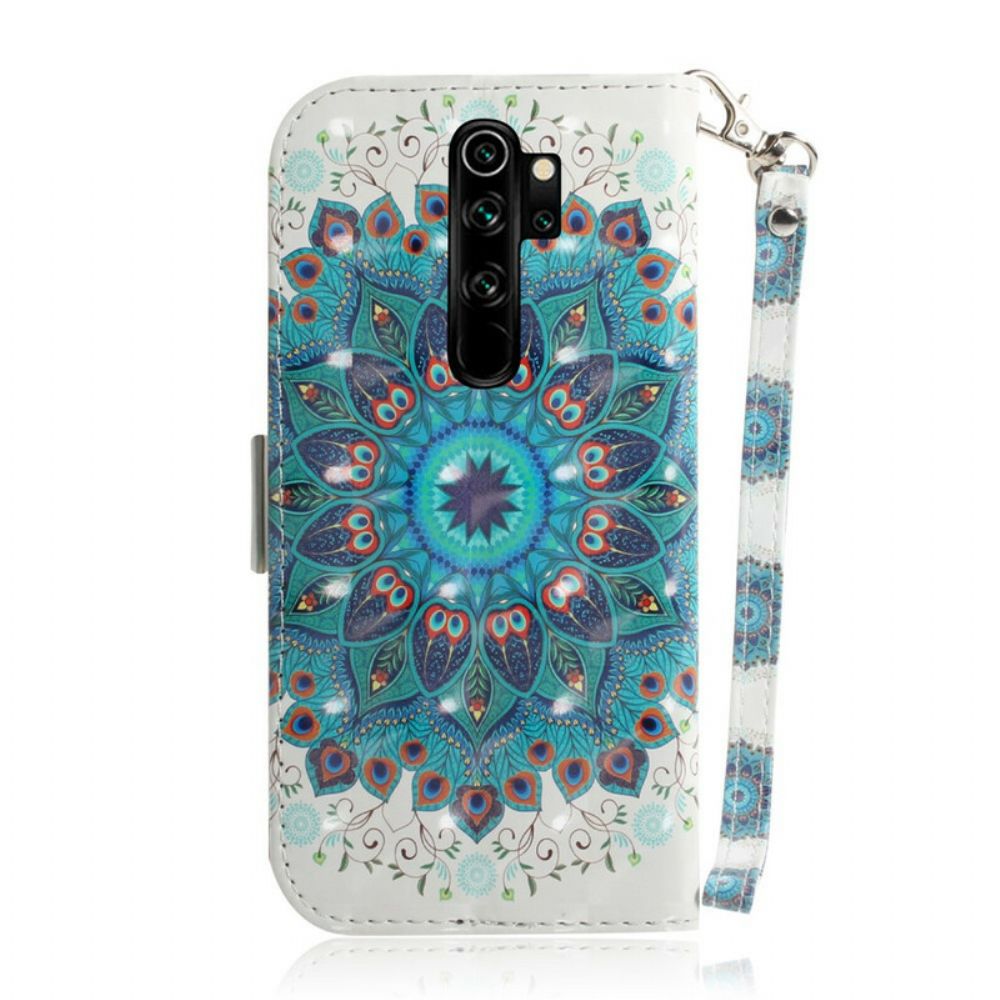 Folio-hoesje voor Xiaomi Redmi Note 8 Pro Met Ketting Meesterlijke Mandala Met Bandjes