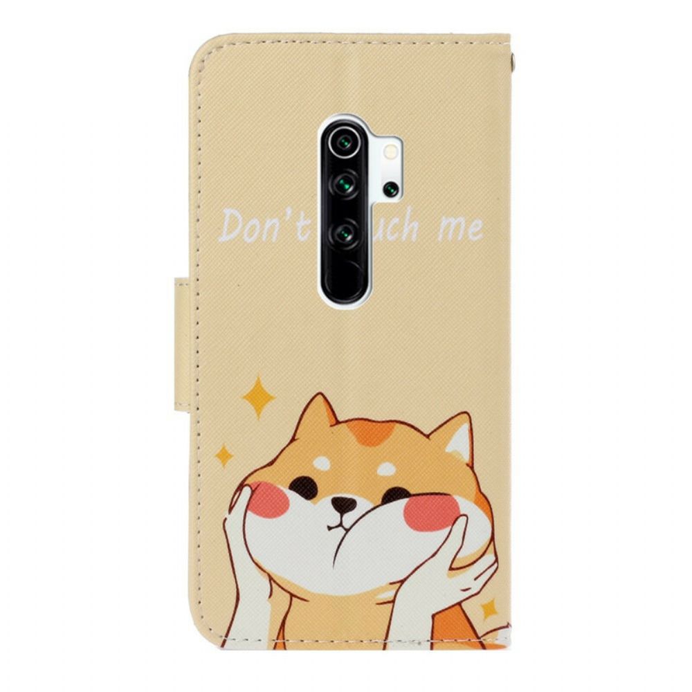 Folio-hoesje voor Xiaomi Redmi Note 8 Pro Met Ketting Raak Me Niet Aan Kat Met Bandjes