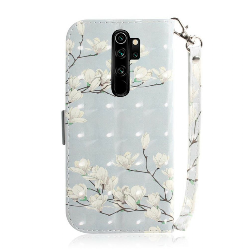 Folio-hoesje voor Xiaomi Redmi Note 8 Pro Met Ketting Thong Bloemenboom