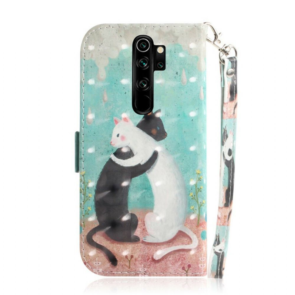 Folio-hoesje voor Xiaomi Redmi Note 8 Pro Met Ketting Thong Kat Vrienden