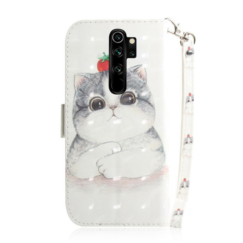 Folio-hoesje voor Xiaomi Redmi Note 8 Pro Met Ketting Tomaat Op De String Cat