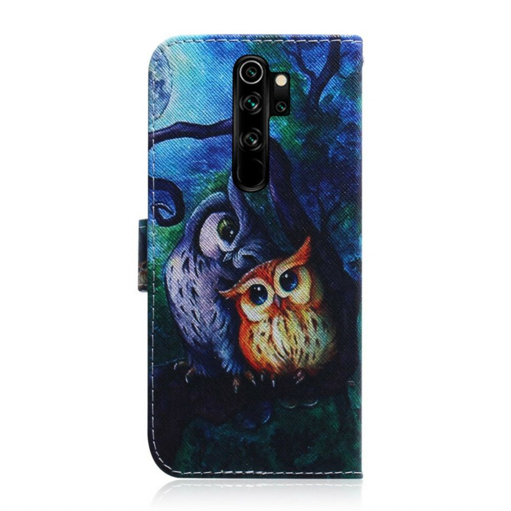 Folio-hoesje voor Xiaomi Redmi Note 8 Pro Uilen Schilderen