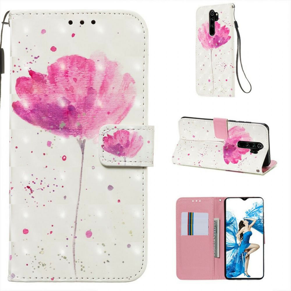 Hoesje Leren Hoesje voor Xiaomi Redmi Note 8 Pro Aquarel Halster