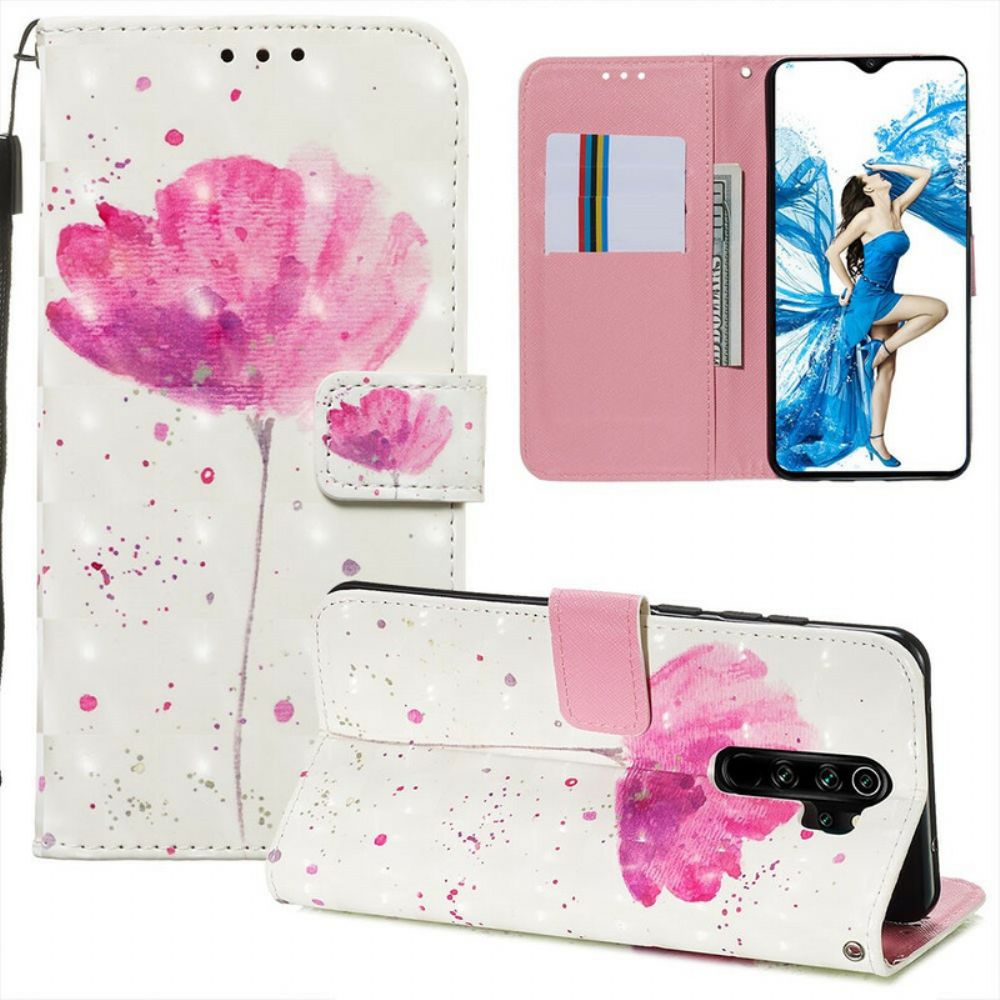 Hoesje Leren Hoesje voor Xiaomi Redmi Note 8 Pro Aquarel Halster