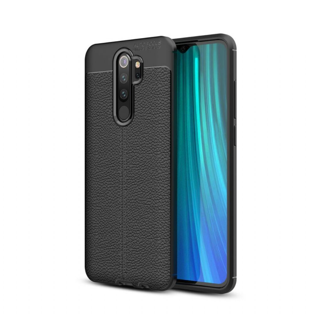 Hoesje voor Xiaomi Redmi Note 8 Pro Dubbele Lijn Litchi Leder Effect