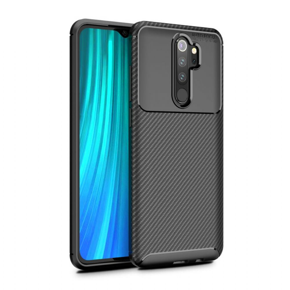 Hoesje voor Xiaomi Redmi Note 8 Pro Flexibele Koolstofvezeltextuur