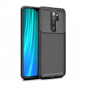 Hoesje voor Xiaomi Redmi Note 8 Pro Flexibele Koolstofvezeltextuur