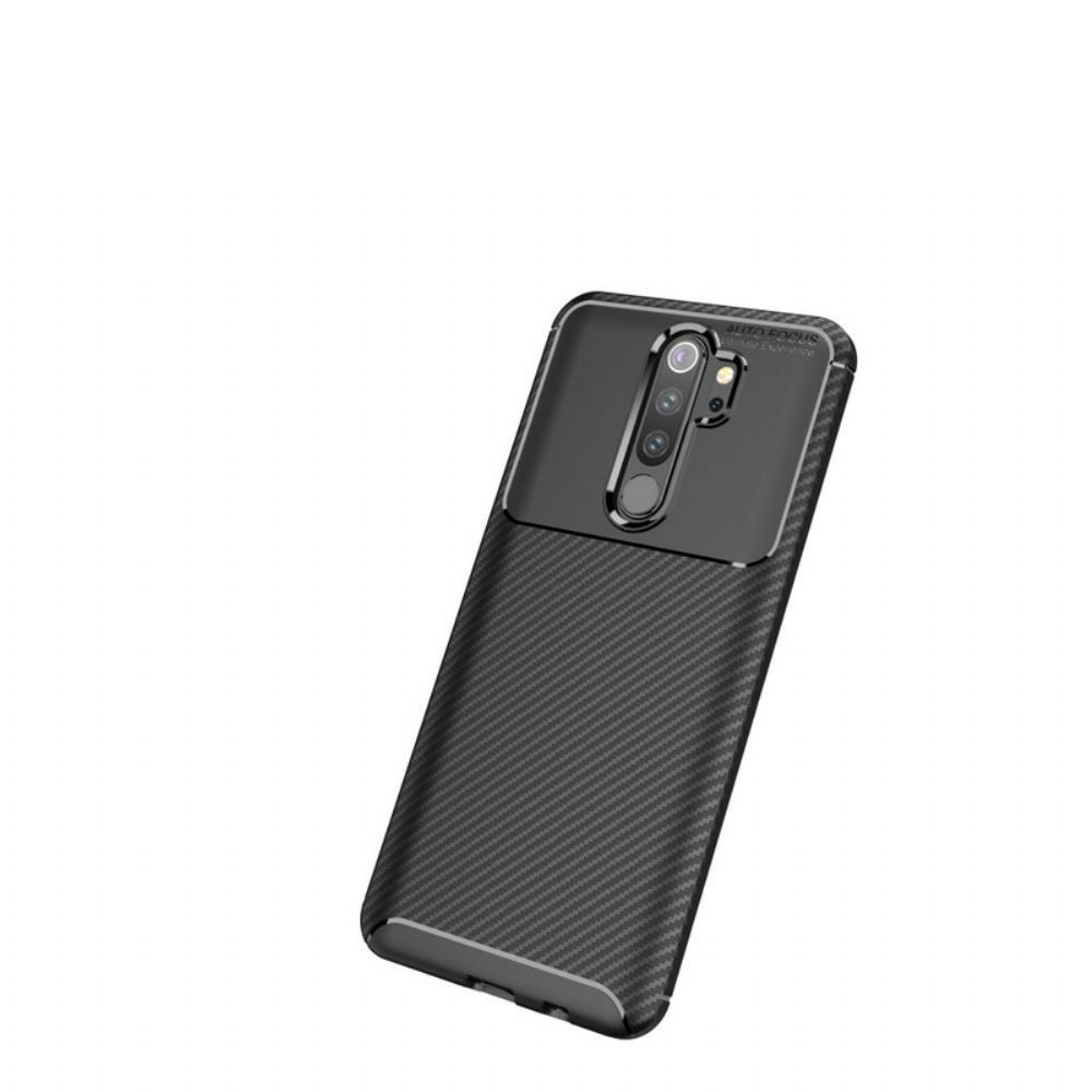 Hoesje voor Xiaomi Redmi Note 8 Pro Flexibele Koolstofvezeltextuur