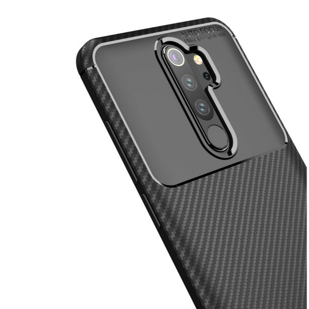 Hoesje voor Xiaomi Redmi Note 8 Pro Flexibele Koolstofvezeltextuur