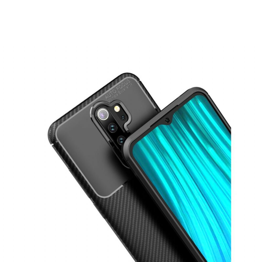 Hoesje voor Xiaomi Redmi Note 8 Pro Flexibele Koolstofvezeltextuur