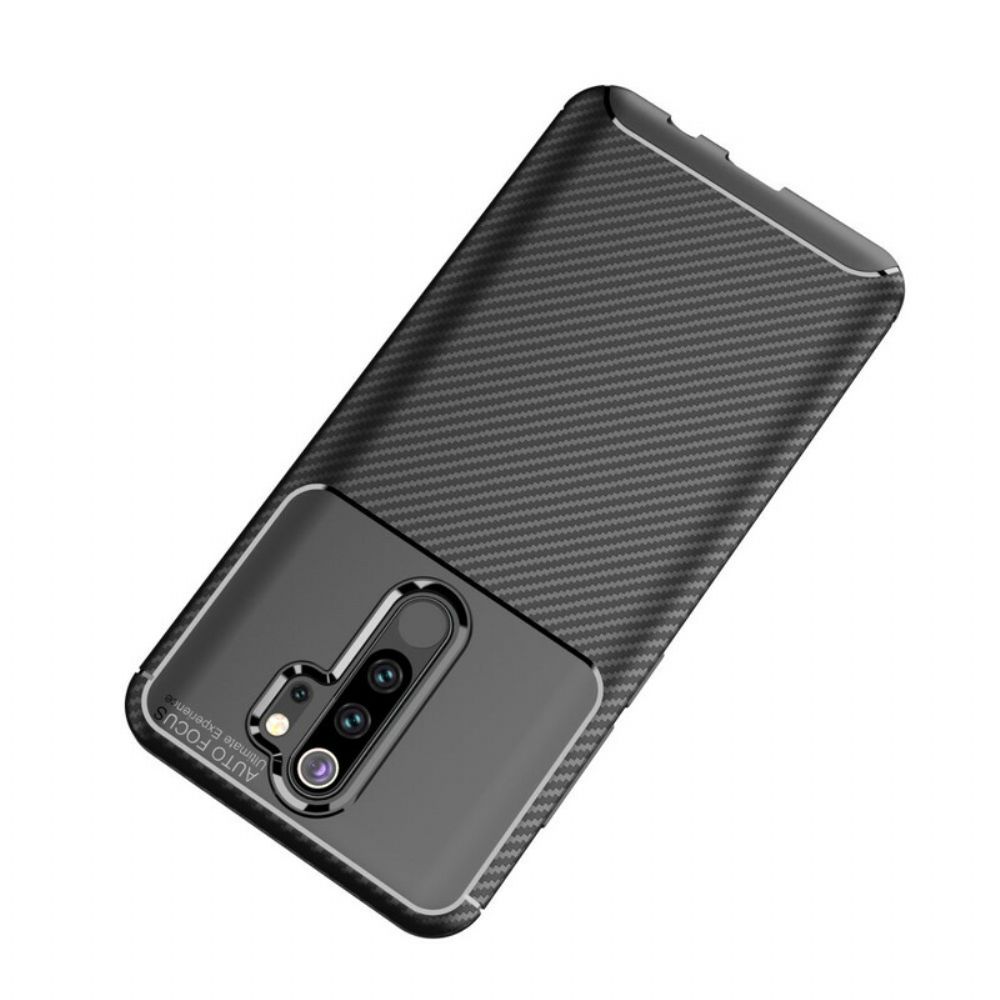 Hoesje voor Xiaomi Redmi Note 8 Pro Flexibele Koolstofvezeltextuur