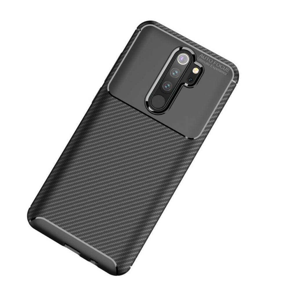 Hoesje voor Xiaomi Redmi Note 8 Pro Flexibele Koolstofvezeltextuur