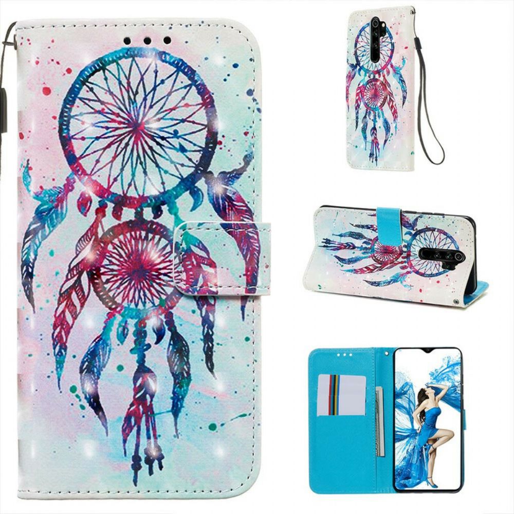 Leren Hoesje voor Xiaomi Redmi Note 8 Pro Aquarel Dromenvanger