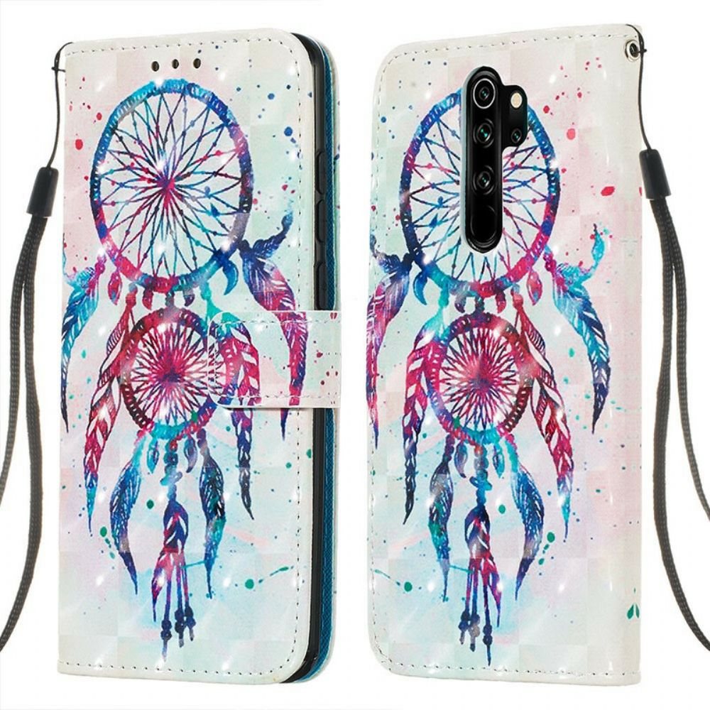 Leren Hoesje voor Xiaomi Redmi Note 8 Pro Aquarel Dromenvanger