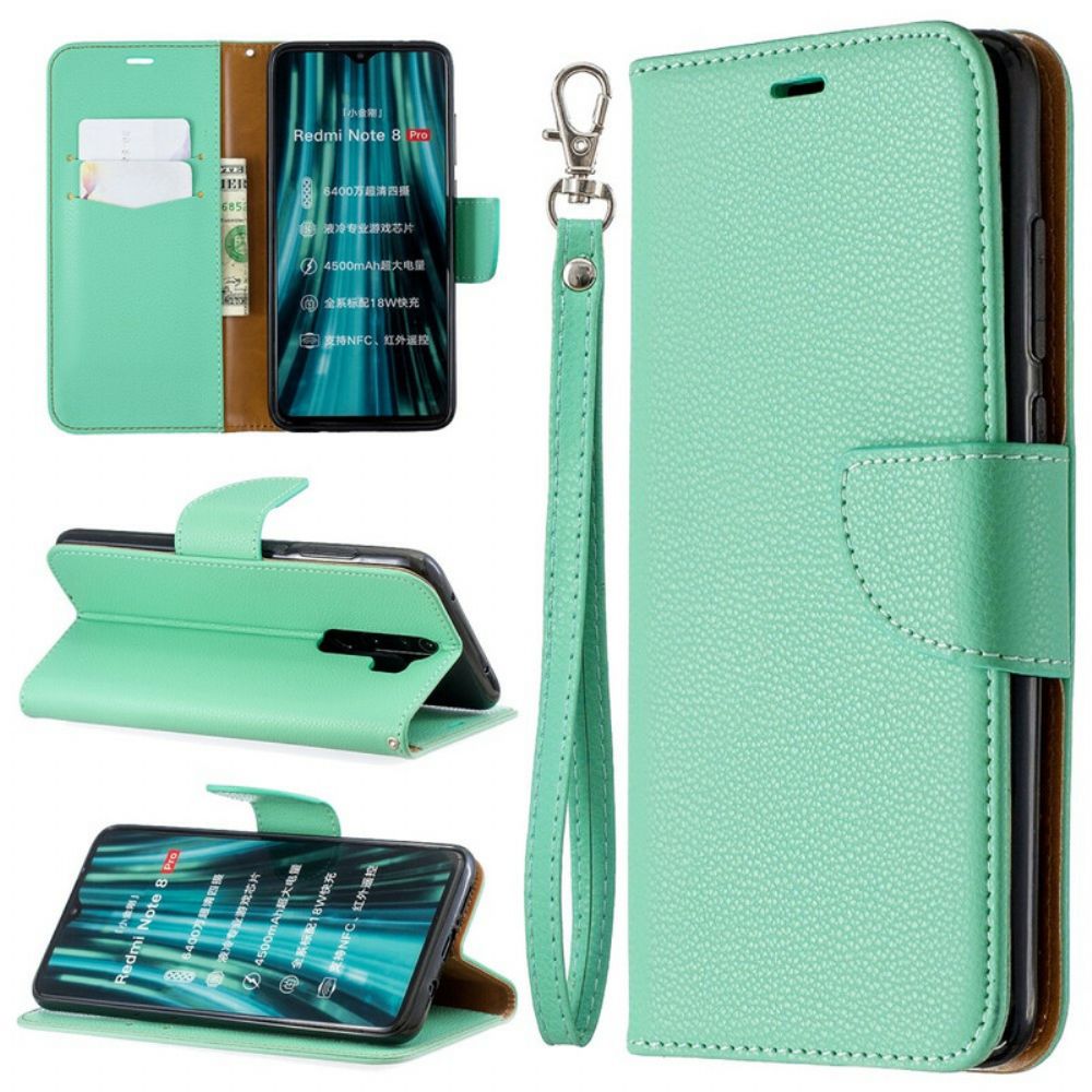 Leren Hoesje voor Xiaomi Redmi Note 8 Pro Folio-hoesje Litchi Flap Schuin