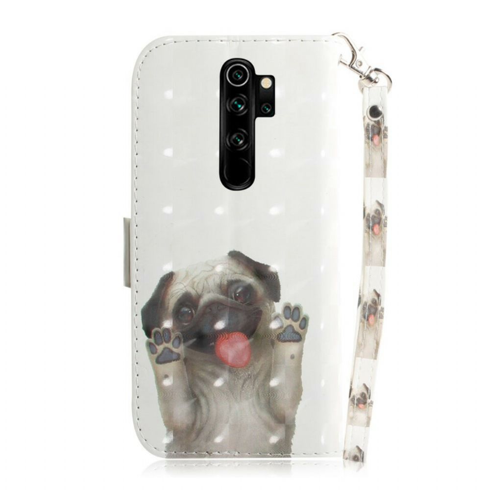 Leren Hoesje voor Xiaomi Redmi Note 8 Pro Met Ketting Hou Van Mijn Hond Met Koord