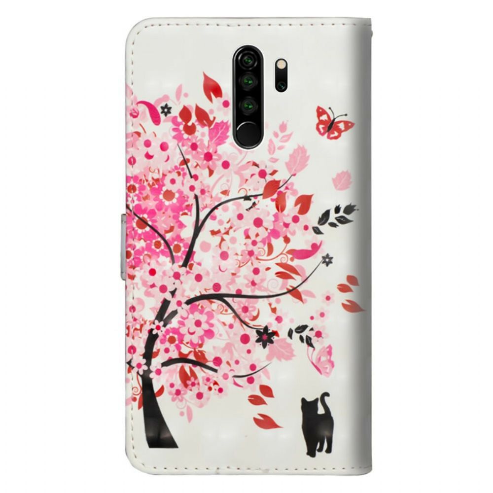 Leren Hoesje voor Xiaomi Redmi Note 8 Pro Roze Boom