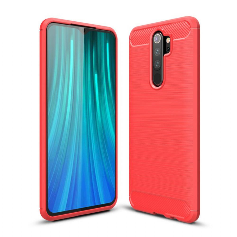 Telefoonhoesje voor Xiaomi Redmi Note 8 Pro Geborstelde Koolstofvezel